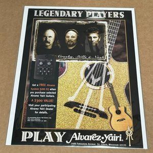 ALVAREZ-YAIRI GUITARS - CROSBY STILLS & NASH - 1996 Print Advertisement